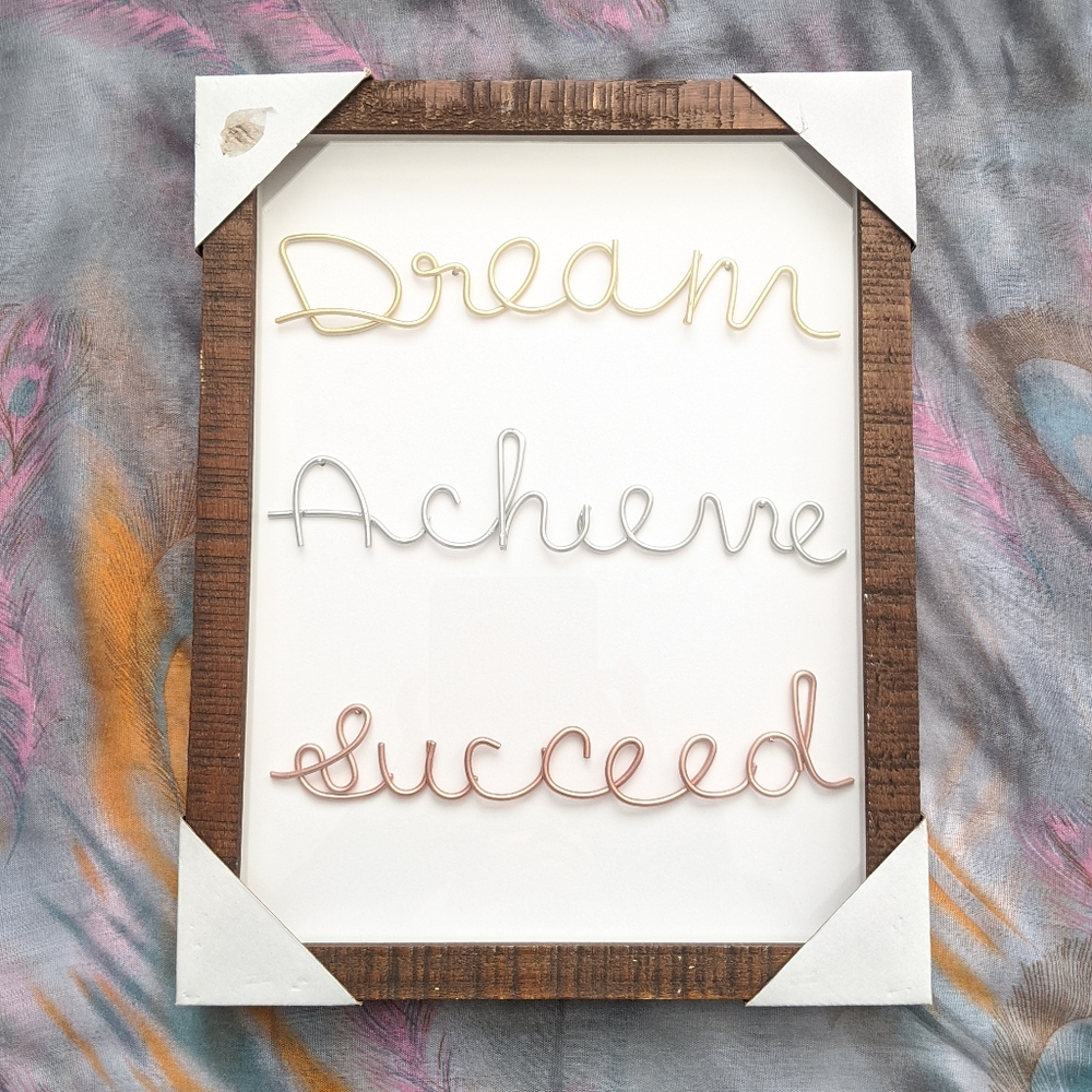 🌼3/$28🌼Dream Achieve Succeed Motivational Framed Art Work - Picture 2 of 5
